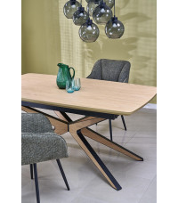 JAMES stół rozkładany, naturalny / czarny (2p1szt)