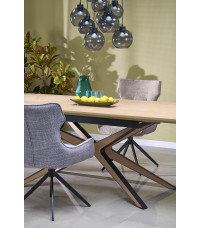 JAMES stół rozkładany, naturalny / czarny (2p1szt)