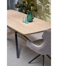 JAMES stół rozkładany, naturalny / czarny (2p1szt)