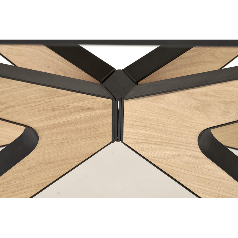 JAMES stół rozkładany, naturalny / czarny (2p1szt)