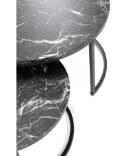 JAVA zestaw 2 ław, czarny marmur / czarny (1p1szt)