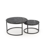 JAVA zestaw 2 ław, czarny marmur / czarny (1p1szt)