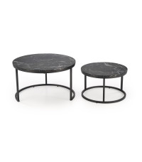 JAVA zestaw 2 ław, czarny marmur / czarny (1p1szt)