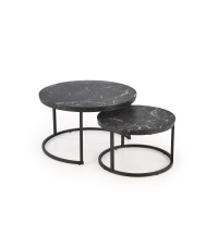 JAVA zestaw 2 ław, czarny marmur / czarny (1p1szt)