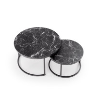 JAVA zestaw 2 ław, czarny marmur / czarny (1p1szt)