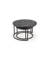 JAVA zestaw 2 ław, czarny marmur / czarny (1p1szt)