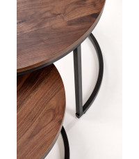 JAVA zestaw 2 ław, orzechowy / czarny (1p1szt)