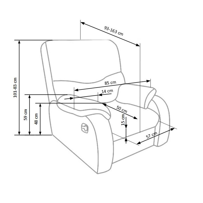 JEFF fotel czarny ekoskóra