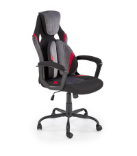 JENSEN fotel gabinetowy, czarny - popielaty - czerwony