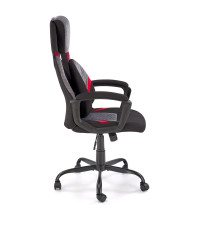 JENSEN fotel gabinetowy, czarny - popielaty - czerwony