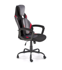 JENSEN fotel gabinetowy, czarny - popielaty - czerwony