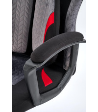 JENSEN fotel gabinetowy, czarny - popielaty - czerwony