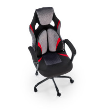 JENSEN fotel gabinetowy, czarny - popielaty - czerwony