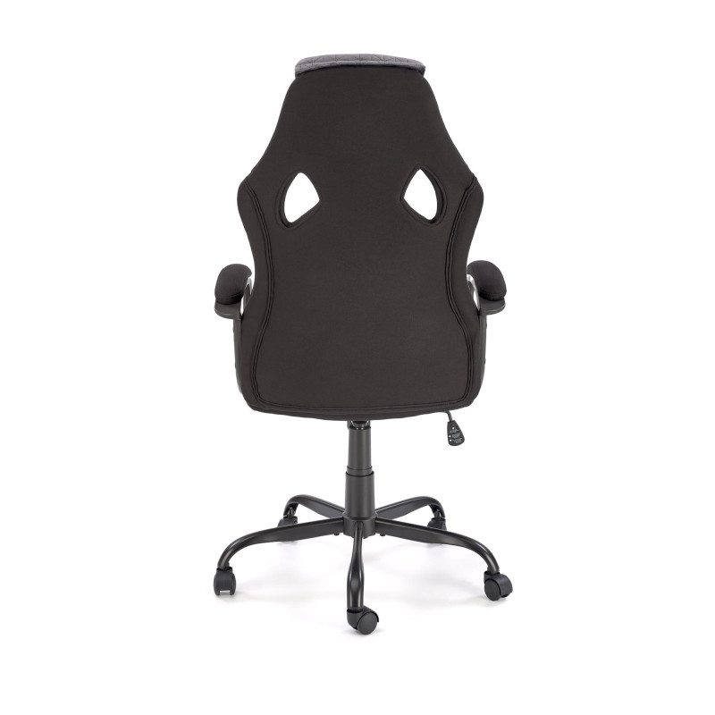 JENSEN fotel gabinetowy, czarny - popielaty - czerwony