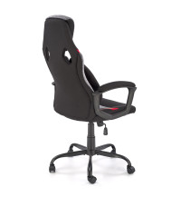 JENSEN fotel gabinetowy, czarny - popielaty - czerwony