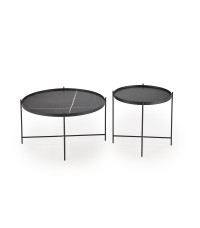 JULIETA zestaw 2 ław, czarny marmur / czarny (1p1szt)