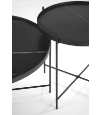 JULIETA zestaw 2 ław, czarny marmur / czarny (1p1szt)