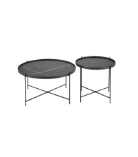 JULIETA zestaw 2 ław, czarny marmur / czarny (1p1szt)