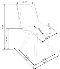 K201 krzesło popiel (1p4szt)
