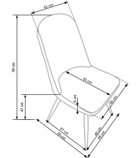K214 krzesło ciemny kremowy / dąb miodowy (2p4szt)