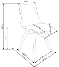 K245 krzesło bezbarwny / biały (1p2szt)