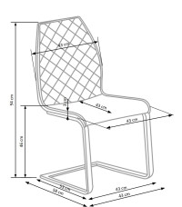 K265 krzesło czarny / brązowy / dąb miodowy (2p4szt)