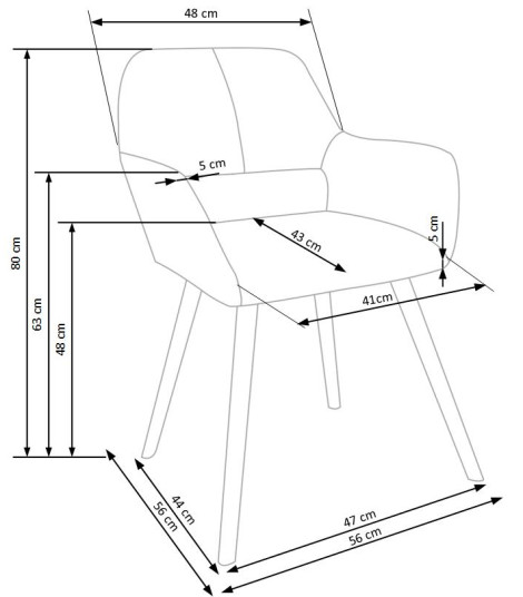 K283 krzesło popiel (1p2szt)
