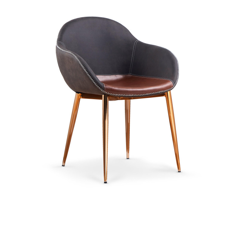 K304 krzesło ciemny popiel / brązowy / złoty chrom (1p2szt)