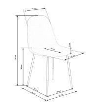 K379 krzesło popielaty (1p4szt)