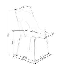 K385 krzesło jasny różowy / złoty (2p4szt)