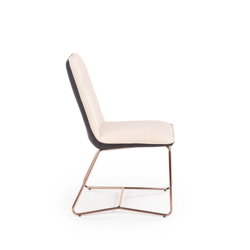 K390 krzesło kremowy / ciemny popiel / złoty (2p4szt)