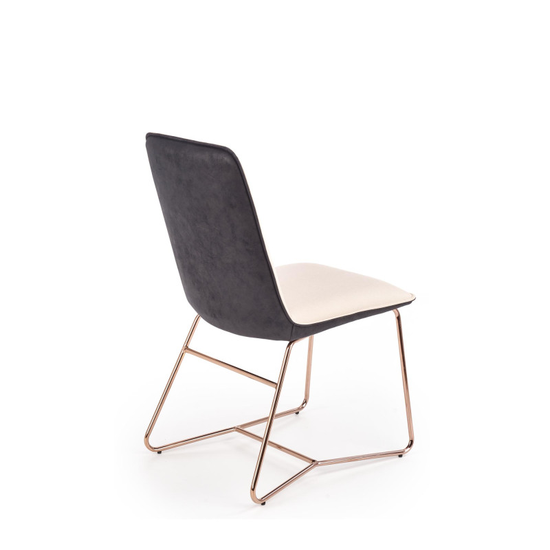 K390 krzesło kremowy / ciemny popiel / złoty (2p4szt)