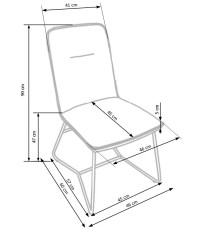 K390 krzesło kremowy / ciemny popiel / złoty (2p4szt)
