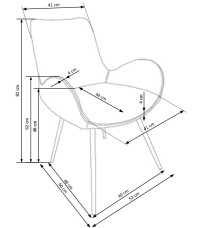 K392 krzesło popielaty / brązowy (2p4szt)