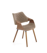 K396 krzesło orzechowy / beżowy (1p1szt)