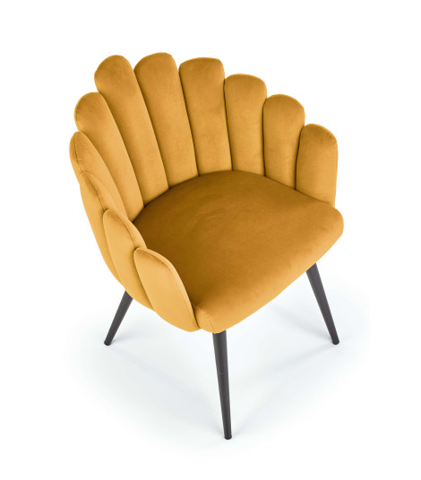 K410 krzesło musztardowy velvet (1p1szt)