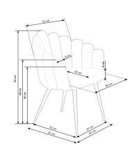 K410 krzesło różowy velvet (1p1szt)