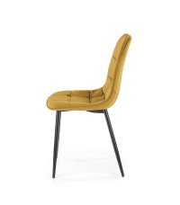 K417 krzesło musztardowy velvet (1p4szt)
