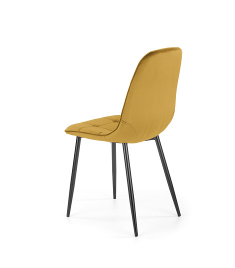 K417 krzesło musztardowy velvet (1p4szt)