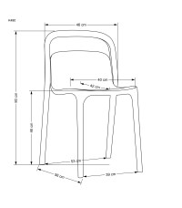 K490 krzesło plastik czarny(1p4szt)