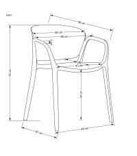 K491 krzesło plastik musztardowy (1p4szt)