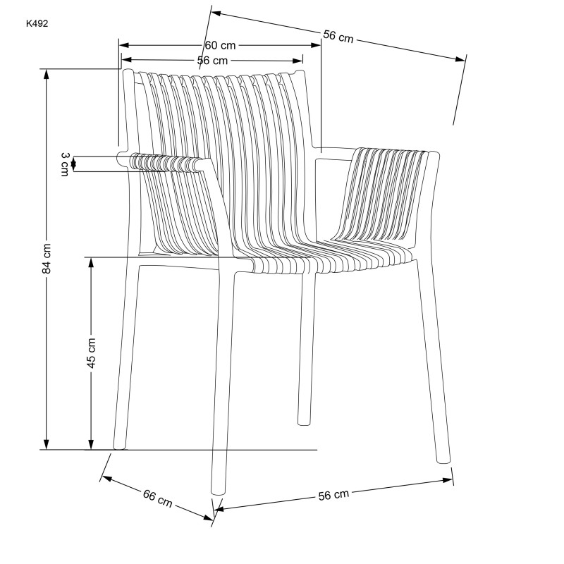 K492 krzesło biały (1p4szt)
