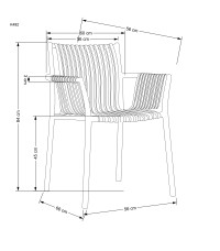 K492 krzesło popielaty (1p4szt)