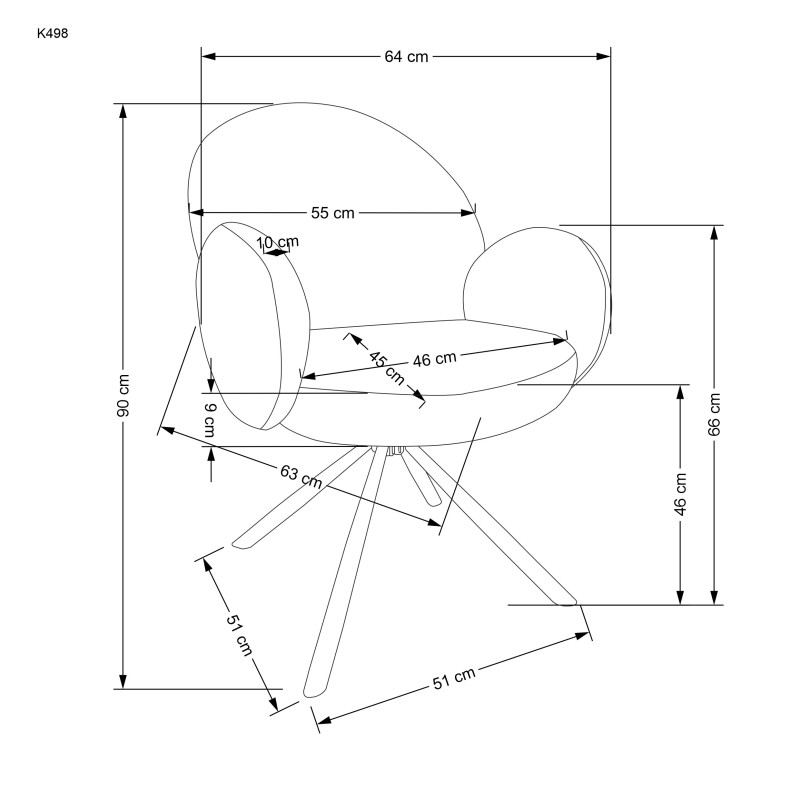 K498 krzesło cappuccino (1p2szt)