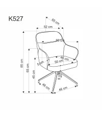 K527 krzesło popielaty / j. popiel (1p2szt)