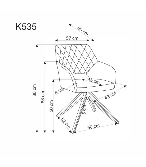K535 krzesło ciemny zielony (1p2szt)