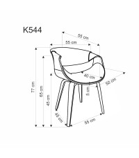 K544 krzesło popielaty / orzechowy (1p1szt)