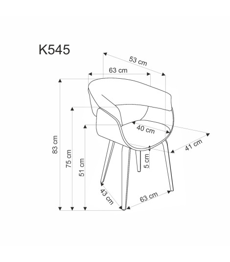 K545 krzesło popielaty / orzechowy (1p1szt)