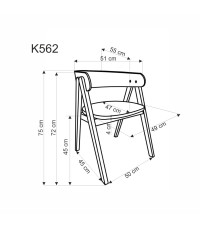 K562 krzesło orzechowy / jasny beżowy (1p2szt)