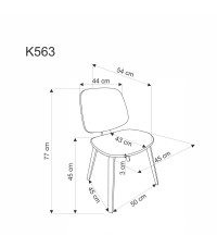 K563 krzesło orzechowy / popielaty / czarny (1p2szt)